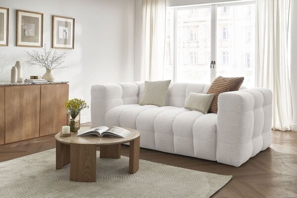 -25 % Dny MOMENTI– Bobochic Paris Bílá bouclé rozkládací pohovka Cloud 228 cm