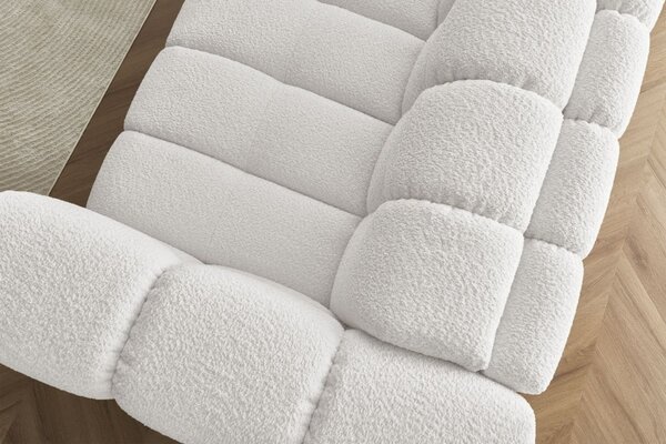 -25 % Dny MOMENTI– Bobochic Paris Bílá bouclé rozkládací pohovka Cloud 228 cm