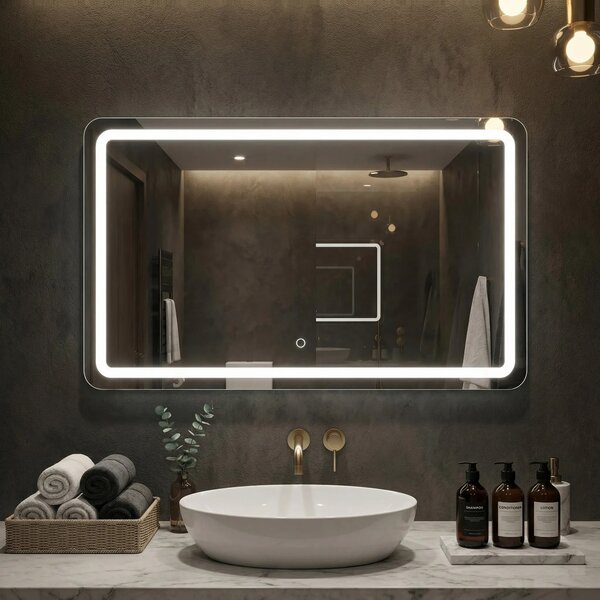 Tutumi Zrcadlo 100x60 cm s regulovatelným LED osvětlením HOM-01524