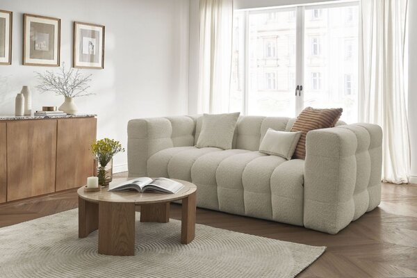-25 % Dny MOMENTI– Bobochic Paris Béžová bouclé rozkládací pohovka Cloud 228 cm