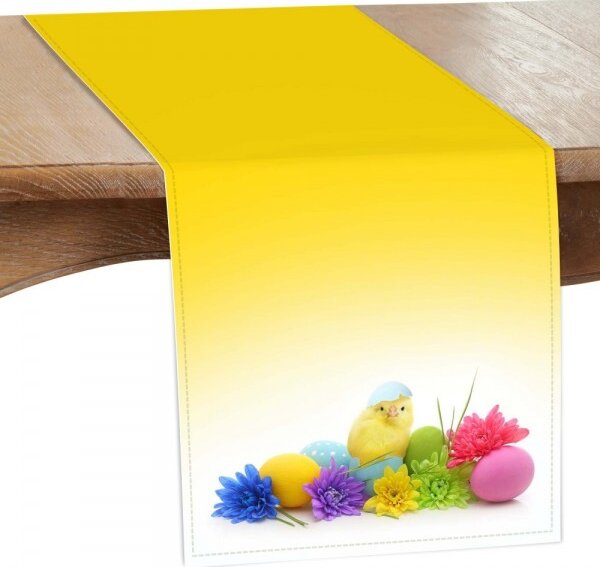 Velikonoční běhoun na stůl MIGUD925 Žlutá 40x180 cm