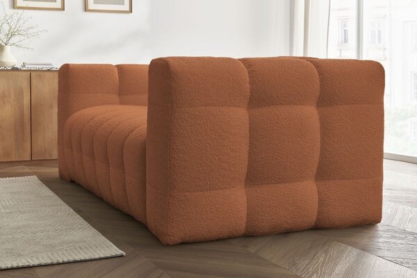 -25 % Dny MOMENTI– Bobochic Paris Terakotově oranžová bouclé rozkládací pohovka Cloud 228 cm