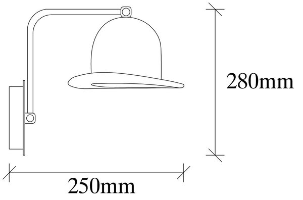 Opviq Nástěnná lampa Sivani Hat černá
