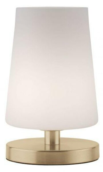 PAUL NEUHAUS LED stolní lampa v matné mosazi s decentním podlouhlým stínítkem na lampu 3000K PN 4146-60