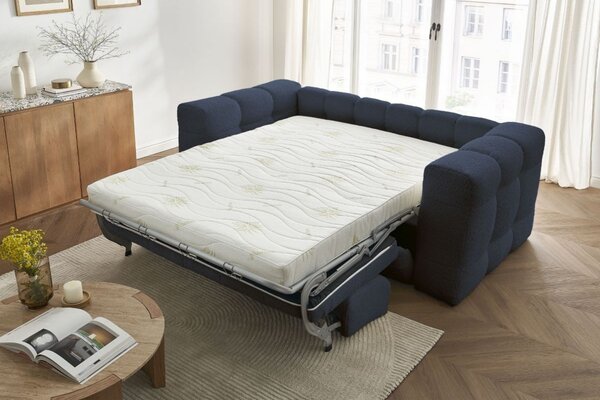 -25 % Dny MOMENTI– Bobochic Paris Tmavě modrá bouclé rozkládací pohovka Cloud 228 cm