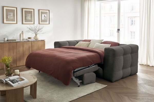 -25 % Dny MOMENTI– Bobochic Paris Hnědá bouclé rozkládací pohovka Cloud 228 cm
