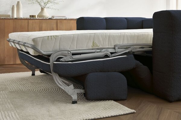 -25 % Dny MOMENTI– Bobochic Paris Tmavě modrá bouclé rozkládací pohovka Cloud 228 cm