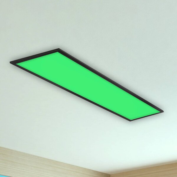 Briloner Barevný LED panel, stmívatelný, RGB, 100x25cm, stmívatelný, Černá, Obývací pokoj / jídelna, Plast, Moderní