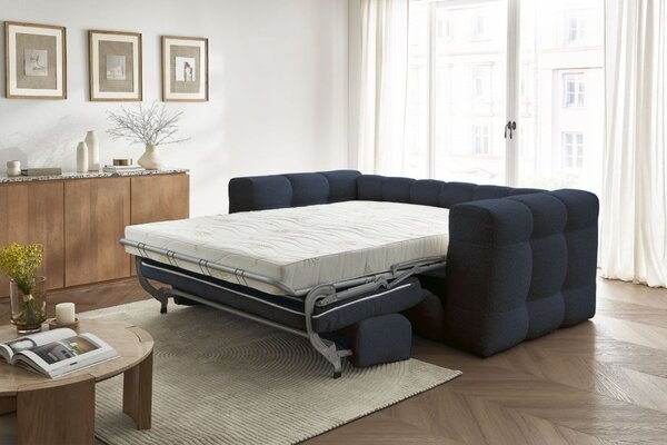 -25 % Dny MOMENTI– Bobochic Paris Tmavě modrá bouclé rozkládací pohovka Cloud 228 cm