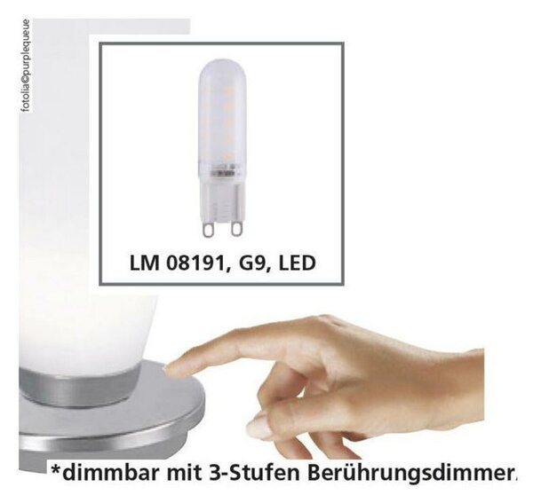 PAUL NEUHAUS LED stolní lampa z opálového skla v jednoduchém designu a stříbrnou nohou 2700K PN 4027-55