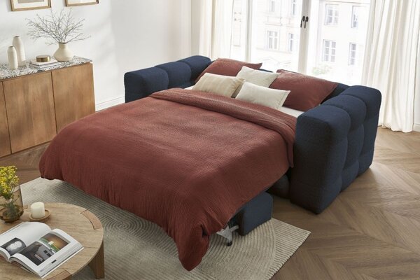 -25 % Dny MOMENTI– Bobochic Paris Tmavě modrá bouclé rozkládací pohovka Cloud 228 cm