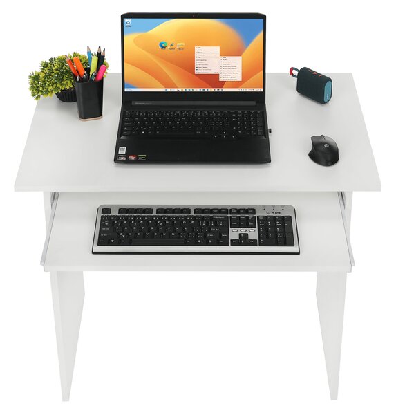 KONDELA PC stůl, bílá, VERNER NEW