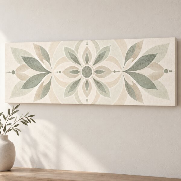 Obraz na plátně - Mandala Šalvějové opojení FeelHappy.cz Rozměr (Šířka/Výška): 60 x 20 cm