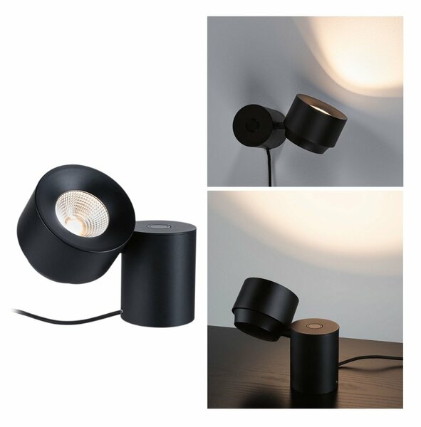 PAULMANN LED stolní lampa 3-krokové-stmívatelné Puric Pane 2700K 3W černá
