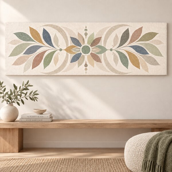 Obraz na plátně - Mandala Barevná rovnováha FeelHappy.cz Rozměr (Šířka/Výška): 60 x 20 cm