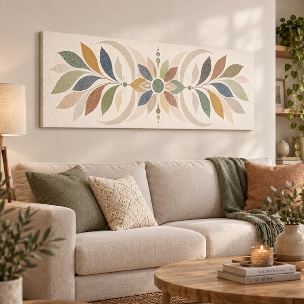 Obraz na plátně - Mandala Barevná rovnováha FeelHappy.cz Rozměr (Šířka/Výška): 60 x 20 cm