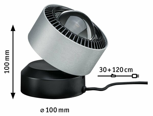 PAULMANN LED stolní lampa Aldan 3,5W černá/hliník kartáčovaný stmívatelné 797.18 P 79718