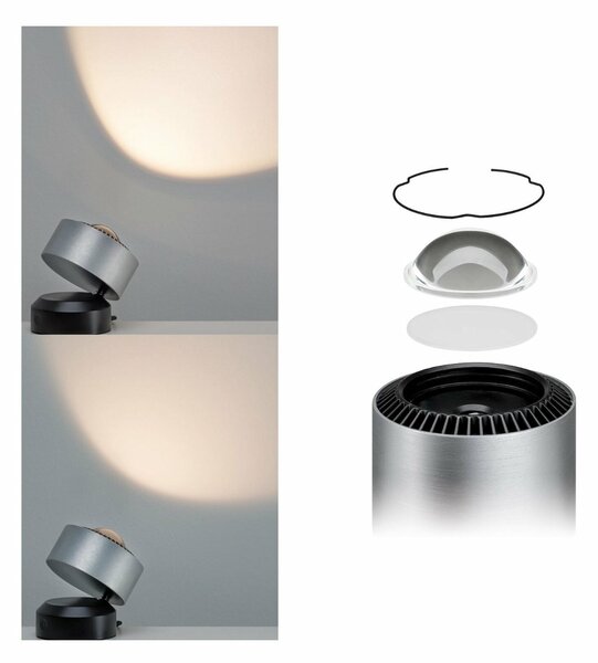PAULMANN LED stolní lampa Aldan 3,5W černá/hliník kartáčovaný stmívatelné 797.18 P 79718