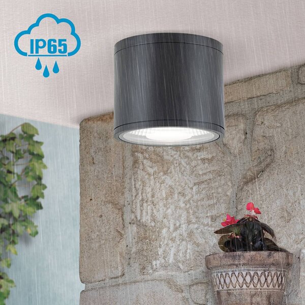 ORION LED stropní bodovka Sputnik IP65 Ø 14,5 cm černá, Černá, Koupelna, Hliník, Moderní, Venkovní bodové svítidlo / zabodnuté do země