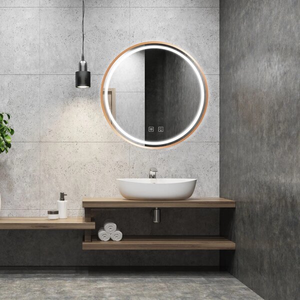 Tutumi Zrcadlo ⌀100 cm s vyhříváním a regulovatelným LED osvětlením HOM-05498