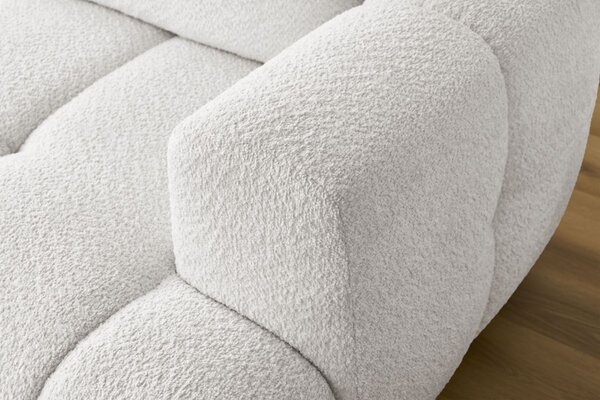 -25 % Dny MOMENTI– Bobochic Paris Bílá bouclé rozkládací pohovka Fuji 292 cm, levá