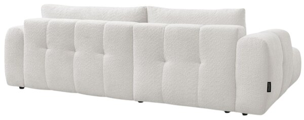 -25 % Dny MOMENTI– Bobochic Paris Bílá bouclé rozkládací pohovka Fuji 292 cm, levá
