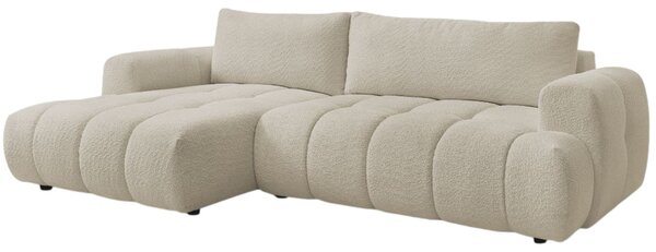 -25 % Dny MOMENTI– Bobochic Paris Béžová bouclé rozkládací pohovka Fuji 292 cm, levá