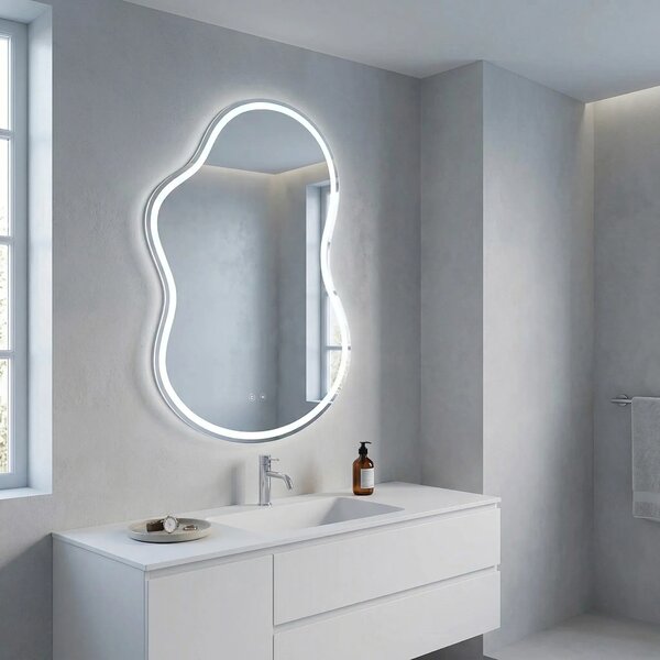 Tutumi Zrcadlo 80x55 cm s vyhříváním a regulovatelným LED osvětlením HOM-01515