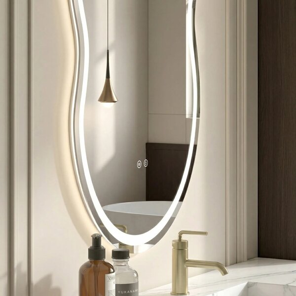 Tutumi Zrcadlo 80x55 cm s vyhříváním a regulovatelným LED osvětlením HOM-01515