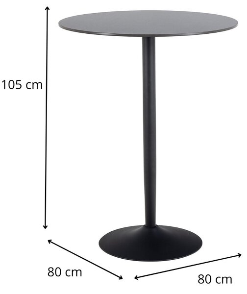 Actona Keramický barový stůl Malta 105 cm černý mramor
