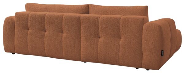 -25 % Dny MOMENTI– Bobochic Paris Terakotově oranžová bouclé rozkládací pohovka Fuji 292 cm, levá