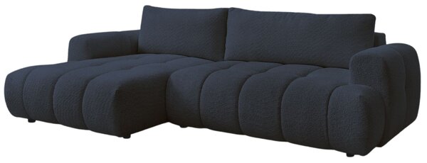 -25 % Dny MOMENTI– Bobochic Paris Tmavě modrá bouclé rozkládací pohovka Fuji 292 cm, levá