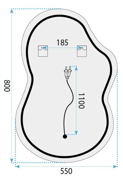 Rea Zrcadlo 80x55 cm s vyhříváním a regulovatelným LED osvětlením HOM-01516
