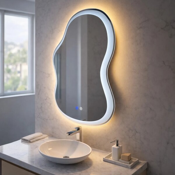 Rea Zrcadlo 80x55 cm s vyhříváním a regulovatelným LED osvětlením HOM-01516