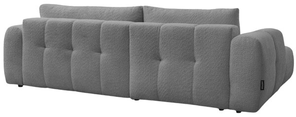 -25 % Dny MOMENTI– Bobochic Paris Šedá bouclé rozkládací pohovka Fuji 292 cm, levá