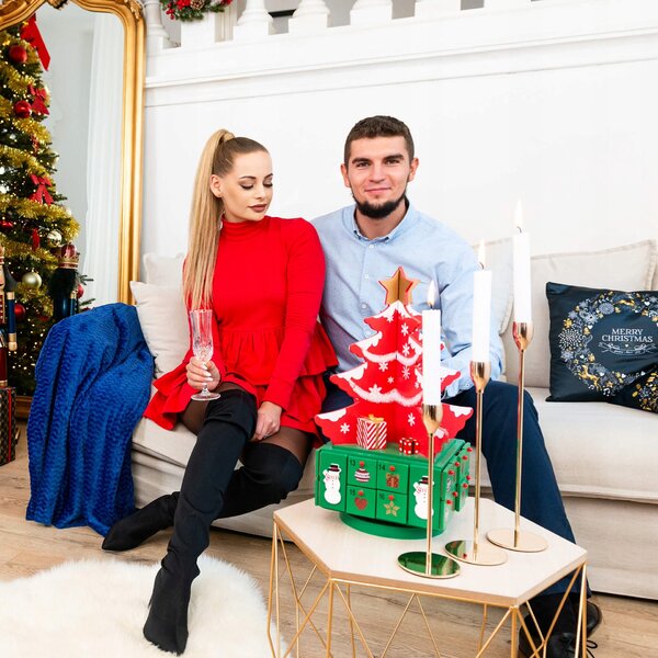 Stojící adventní kalendář - stromeček prázdný (k vlastnímu naplnění)