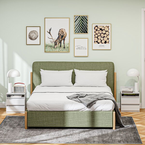 HOMCOM Sada 2 ks nočních stolků se šuplíky, bílé 39 x 32 x 50 cm 831-894V90WT