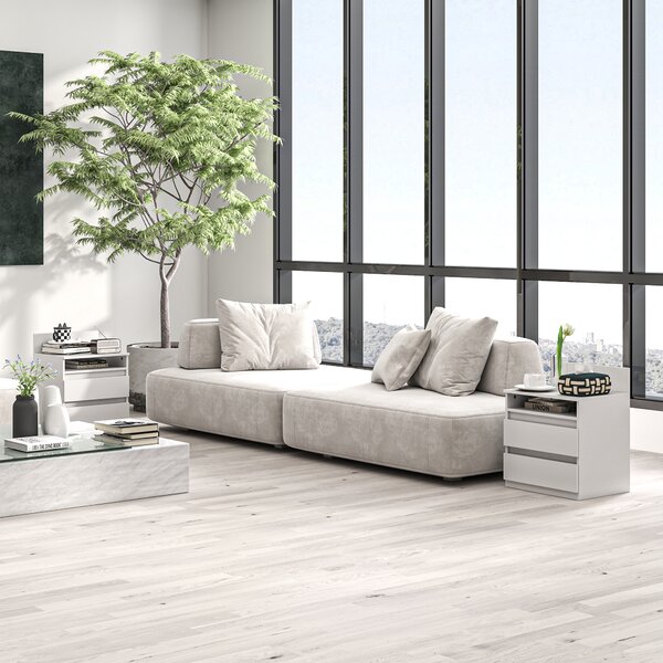 HOMCOM Sada 2 ks nočních stolků se šuplíky, bílé 39 x 32 x 50 cm 831-894V90WT