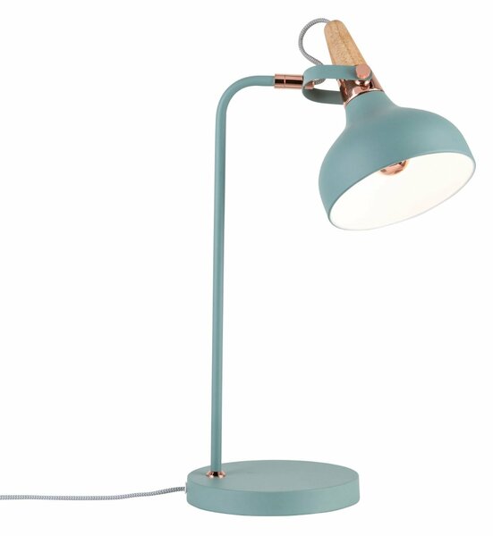 Paulmann stolní lampa Neordic Juna 1-ramenné světlezelená/měď/dřevo 796.51 P 79651
