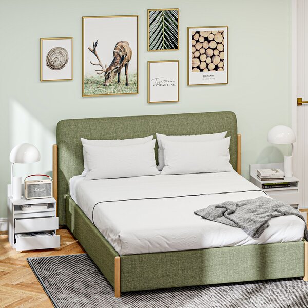 HOMCOM Sada 2 ks nočních stolků se šuplíky, bílé 39 x 32 x 50 cm 831-894V90WT