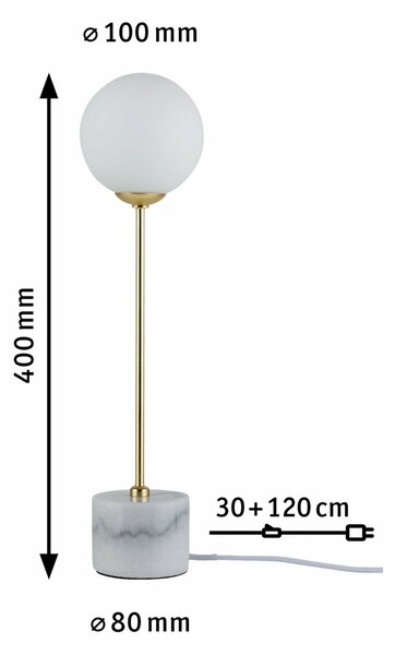 Paulmann stolní lampa Neordic Moa 1-ramenné mramor bílá/zlatá mat 796.61 P 79661