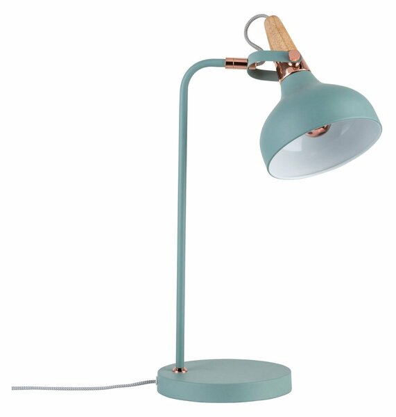 Paulmann stolní lampa Neordic Juna 1-ramenné světlezelená/měď/dřevo 796.51 P 79651