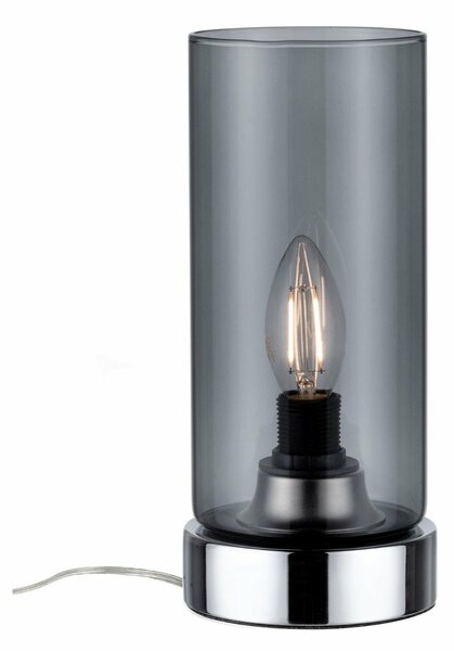 PAULMANN Stolní lampa Pinja dotykový vypínač 1-ramenné chrom/kouřové sklo 770.56 P 77056