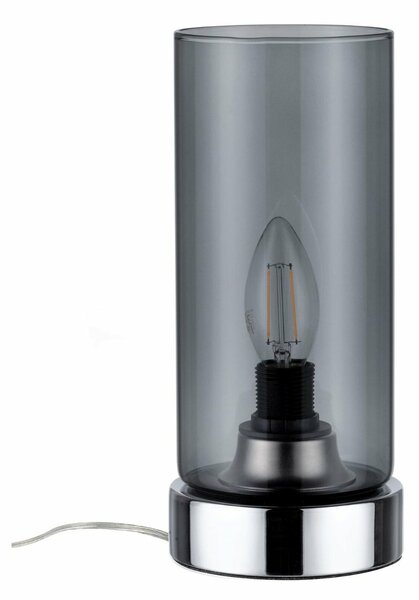 PAULMANN Stolní lampa Pinja dotykový vypínač 1-ramenné chrom/kouřové sklo 770.56 P 77056