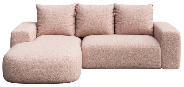 -25 % Dny MOMENTI– Rodier Růžová bouclé rohová pohovka Monce 255 cm, levá