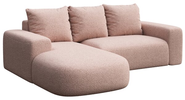 -25 % Dny MOMENTI– Rodier Růžová bouclé rohová pohovka Monce 255 cm, levá
