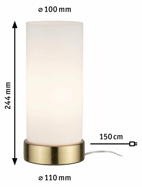 PAULMANN Stolní lampa Pinja dotykový vypínač 1-ramenné mosaz/opál 770.55 P 77055