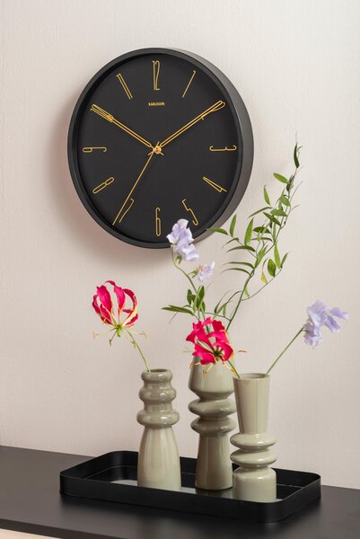 NÁSTĚNNÉ HODINY černá, barvy zlata 35/35/4 cm Karlsson - Nástěnné hodiny, Online Only