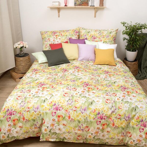 Povlečení SATÉN DESIGN spring dream pestrá 140 x 200/70 x 90 cm