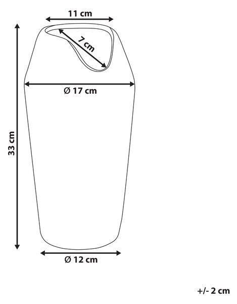 Dekorativní váza APAMEA Kamenina 33 cm Černá